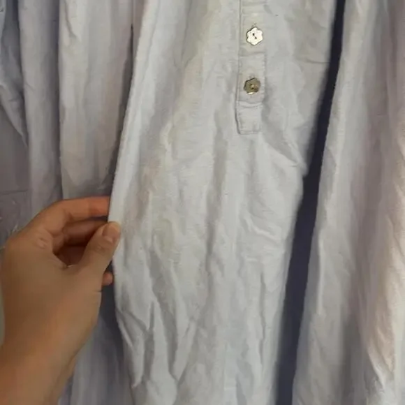 ✅Eileen West 100% Cotton Soft Periwinkle/Lavender Long Sleeve Pajama Gown Dress - Picture 9 of 9